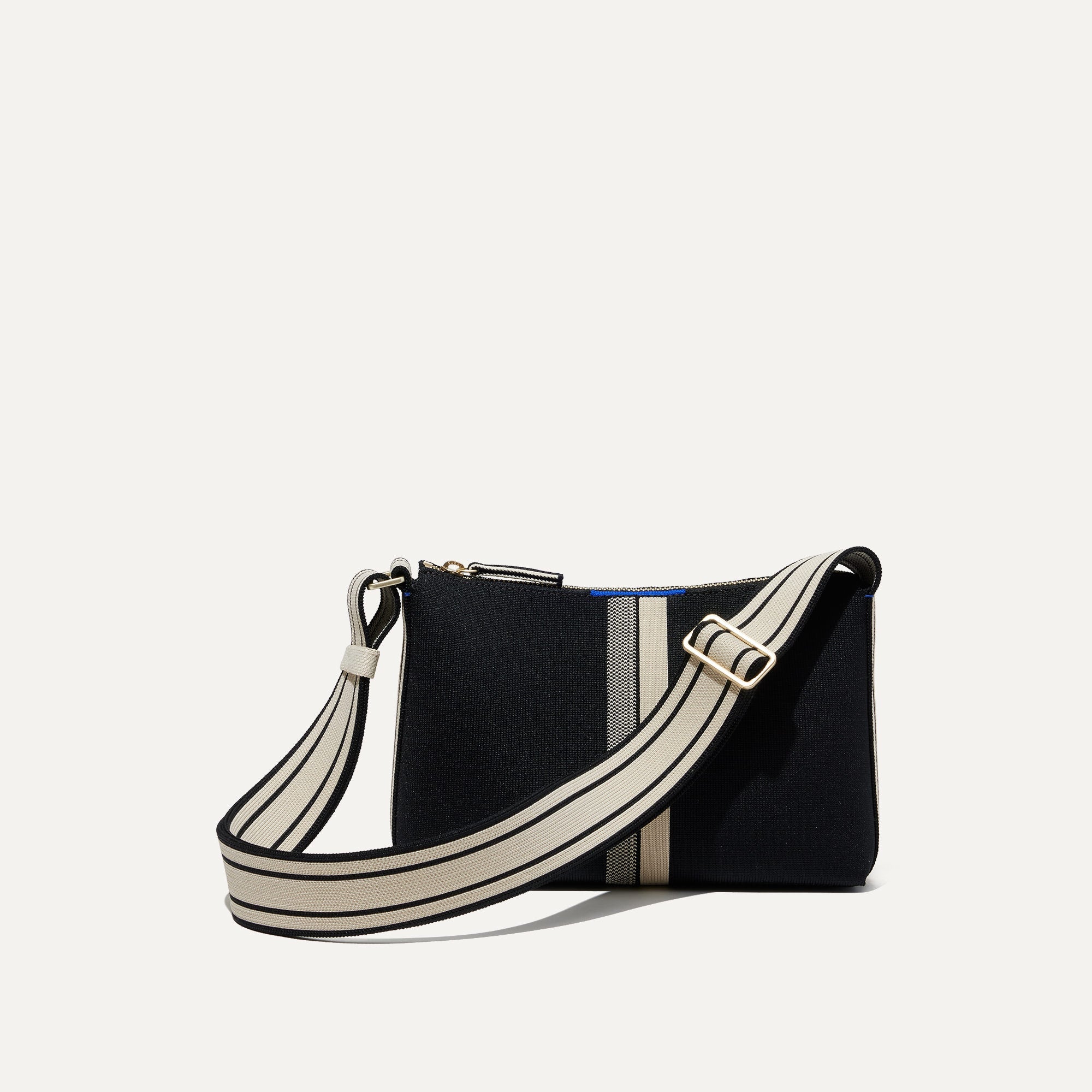 The Casual Crossbody Black and Ivory Stripe
