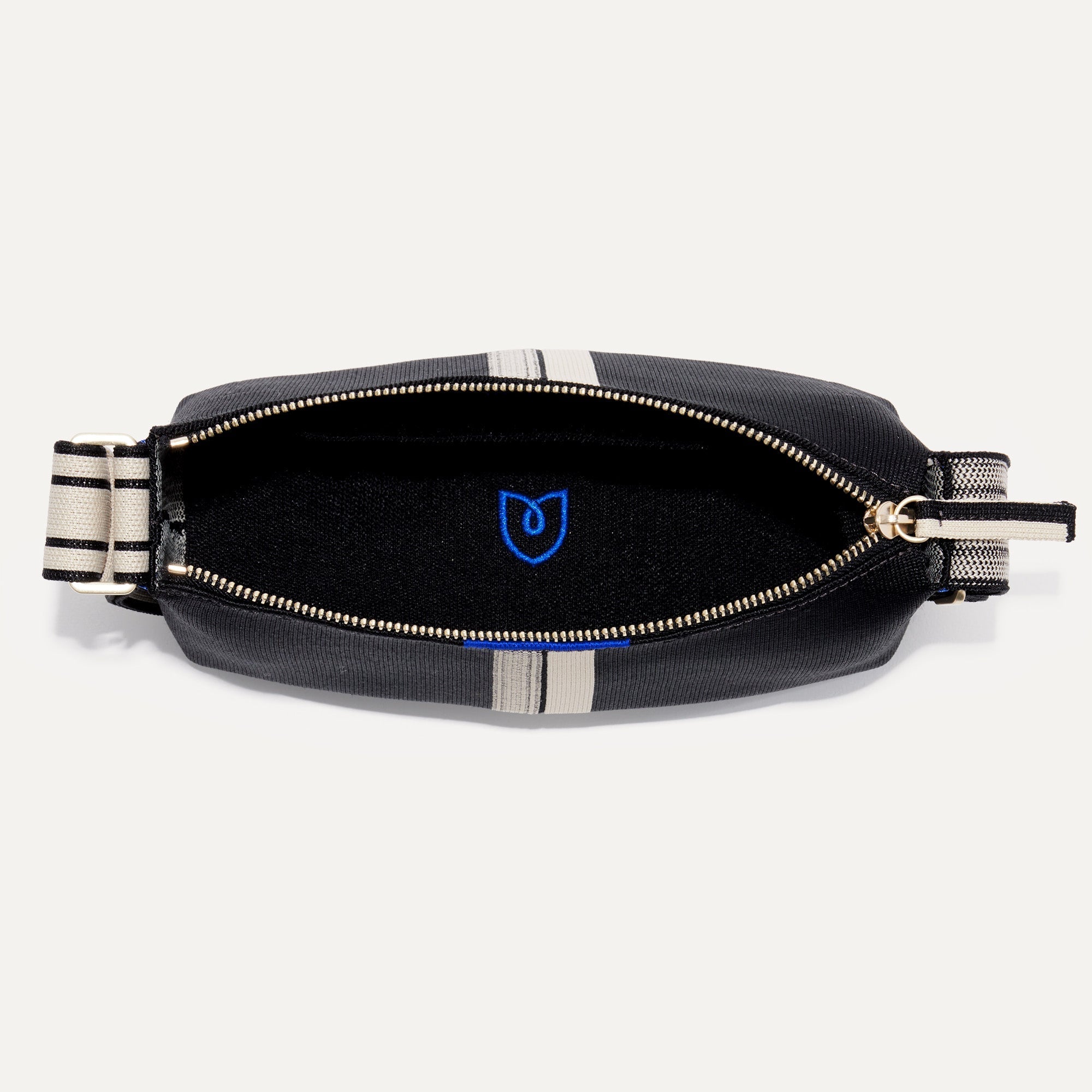 The Casual Crossbody Black and Ivory Stripe - Image 6