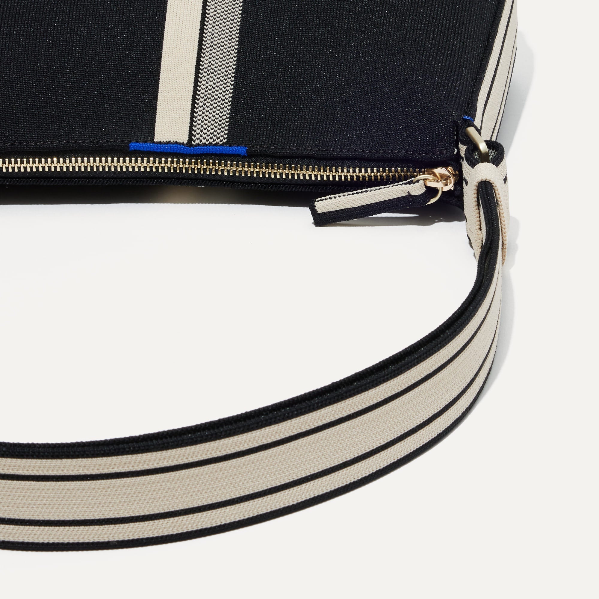 The Casual Crossbody Black and Ivory Stripe - Image 7