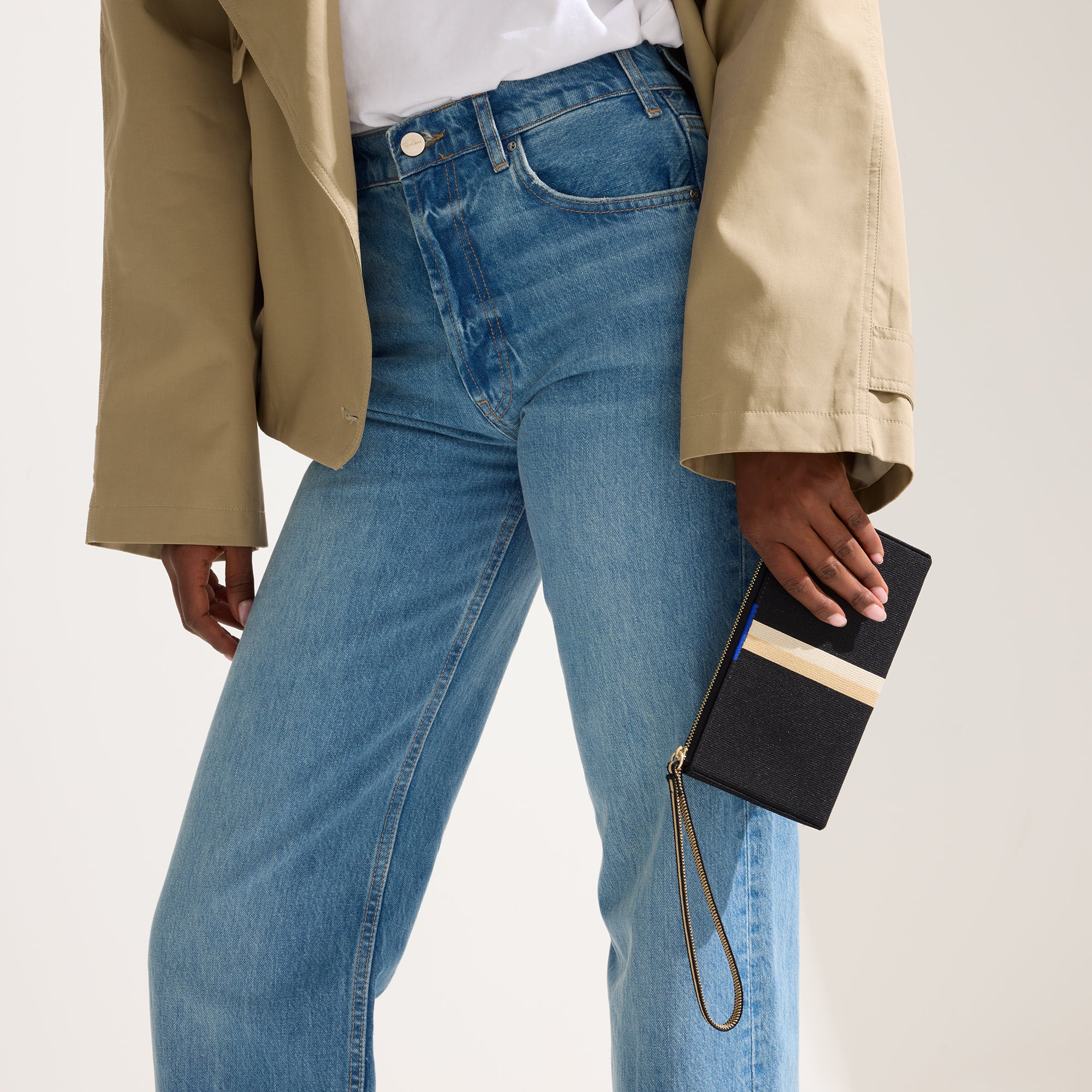 The Wallet Wristlet Black Portobello Stripe - Image 3