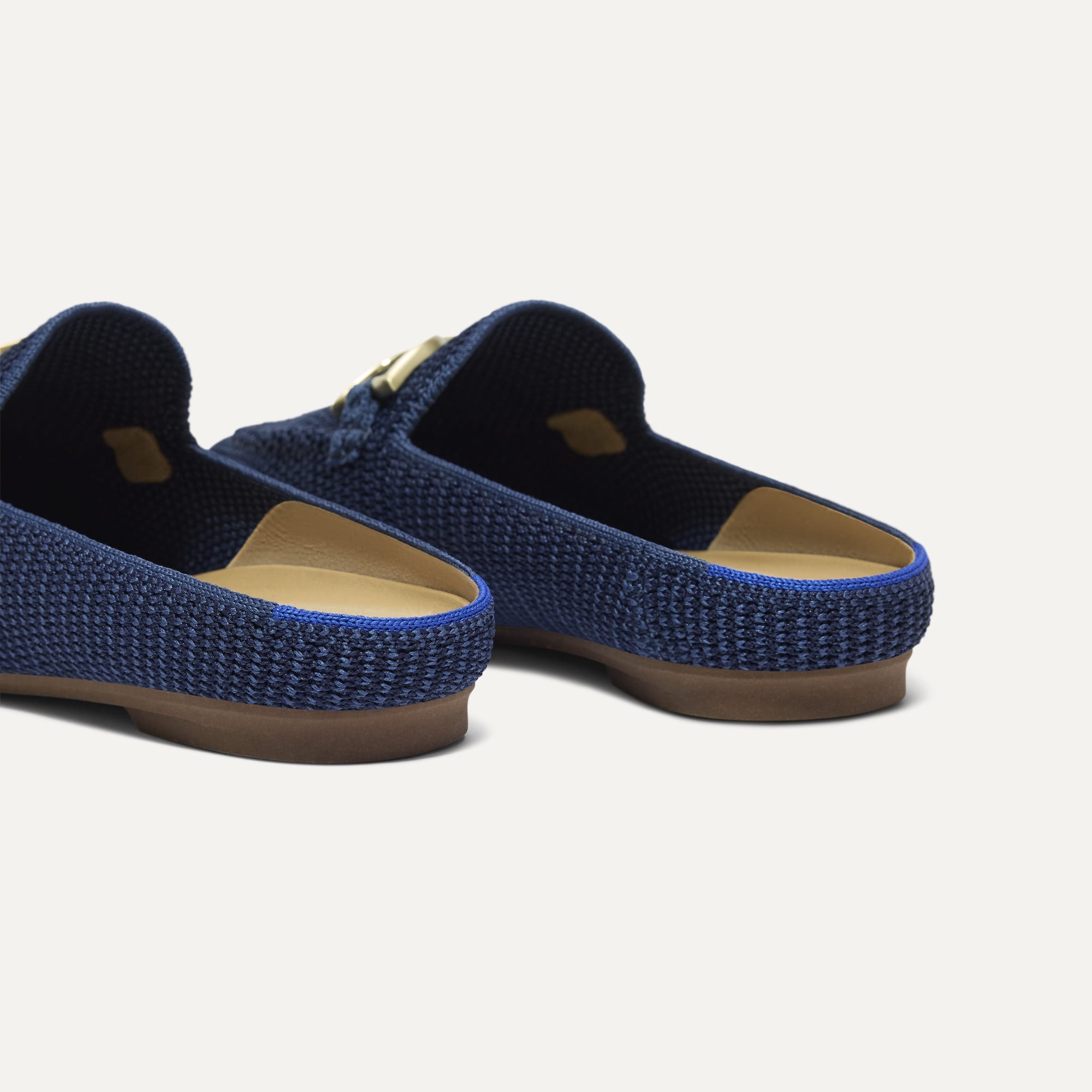 The Double Bit Loafer Mule Blue Raffia Knit - Image 5