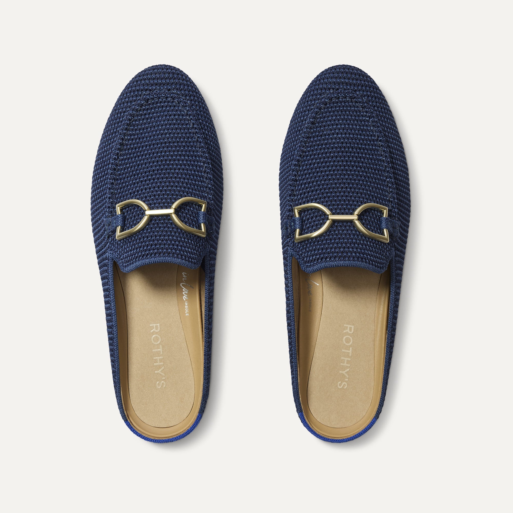 The Double Bit Loafer Mule   Blue Raffia Knit