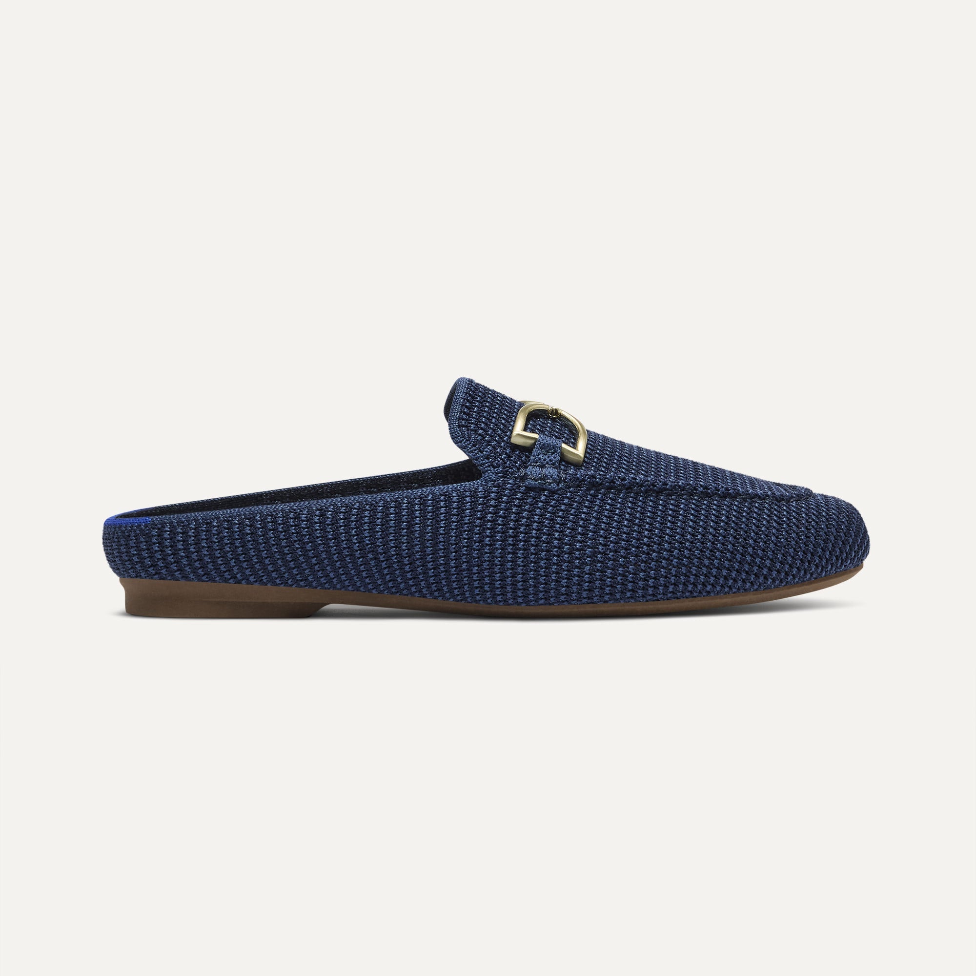The Double Bit Loafer Mule Blue Raffia Knit - Image 4