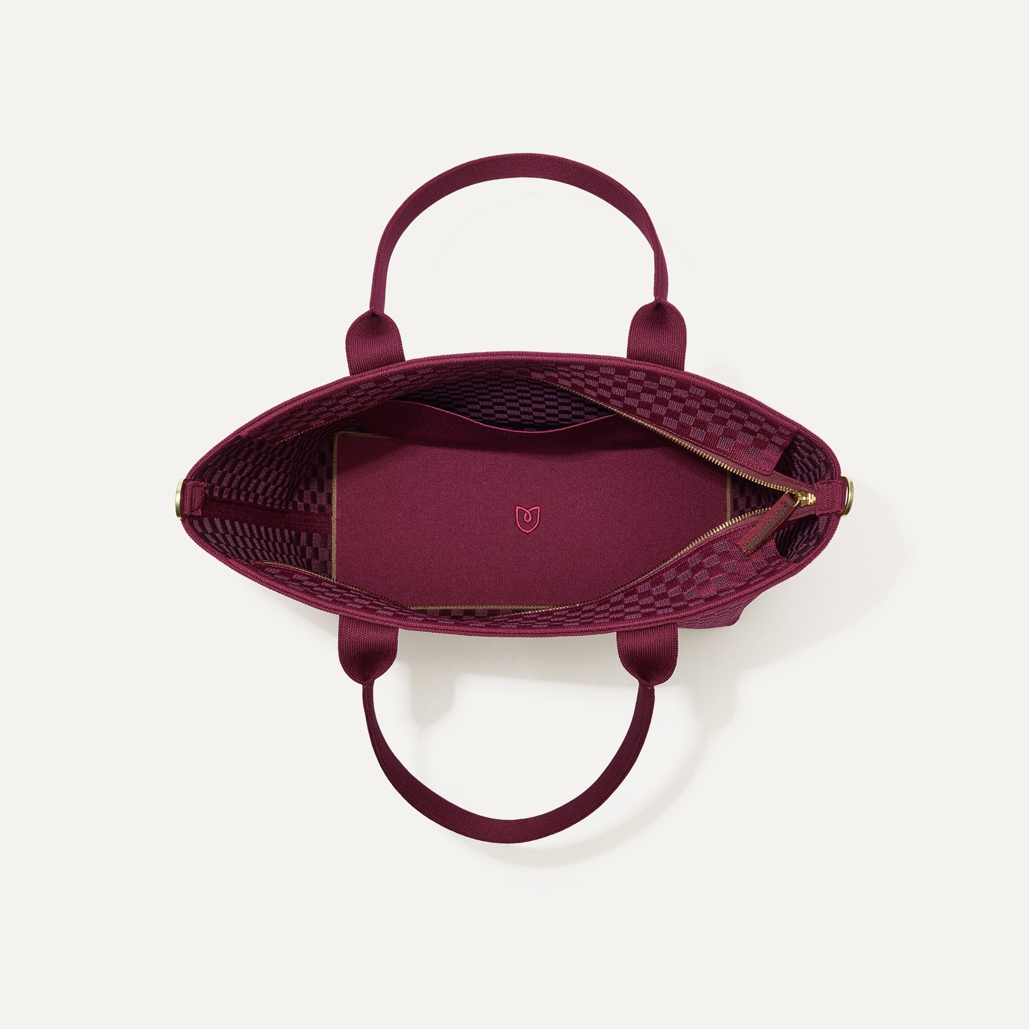 The Lightweight Zip Tote Cabernet Check - Image 6