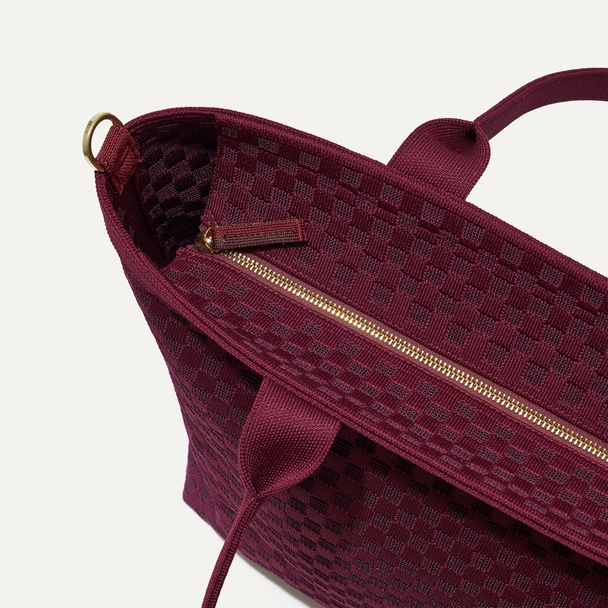 The Lightweight Zip Tote Cabernet Check - Image 7