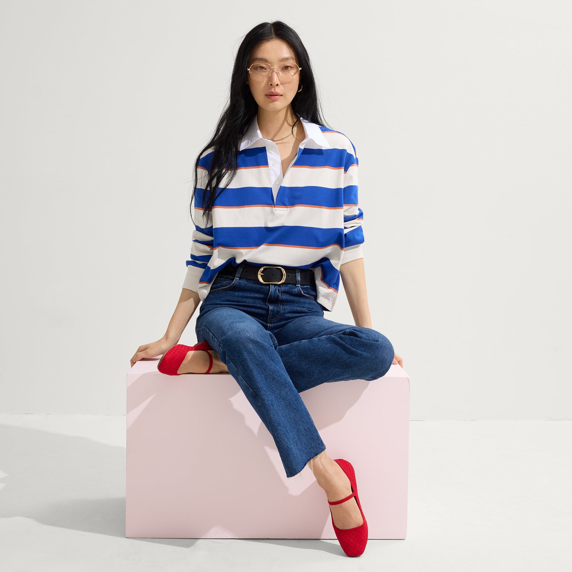 The Max Square Mary Jane Red Crisp Basketweave - Image 3