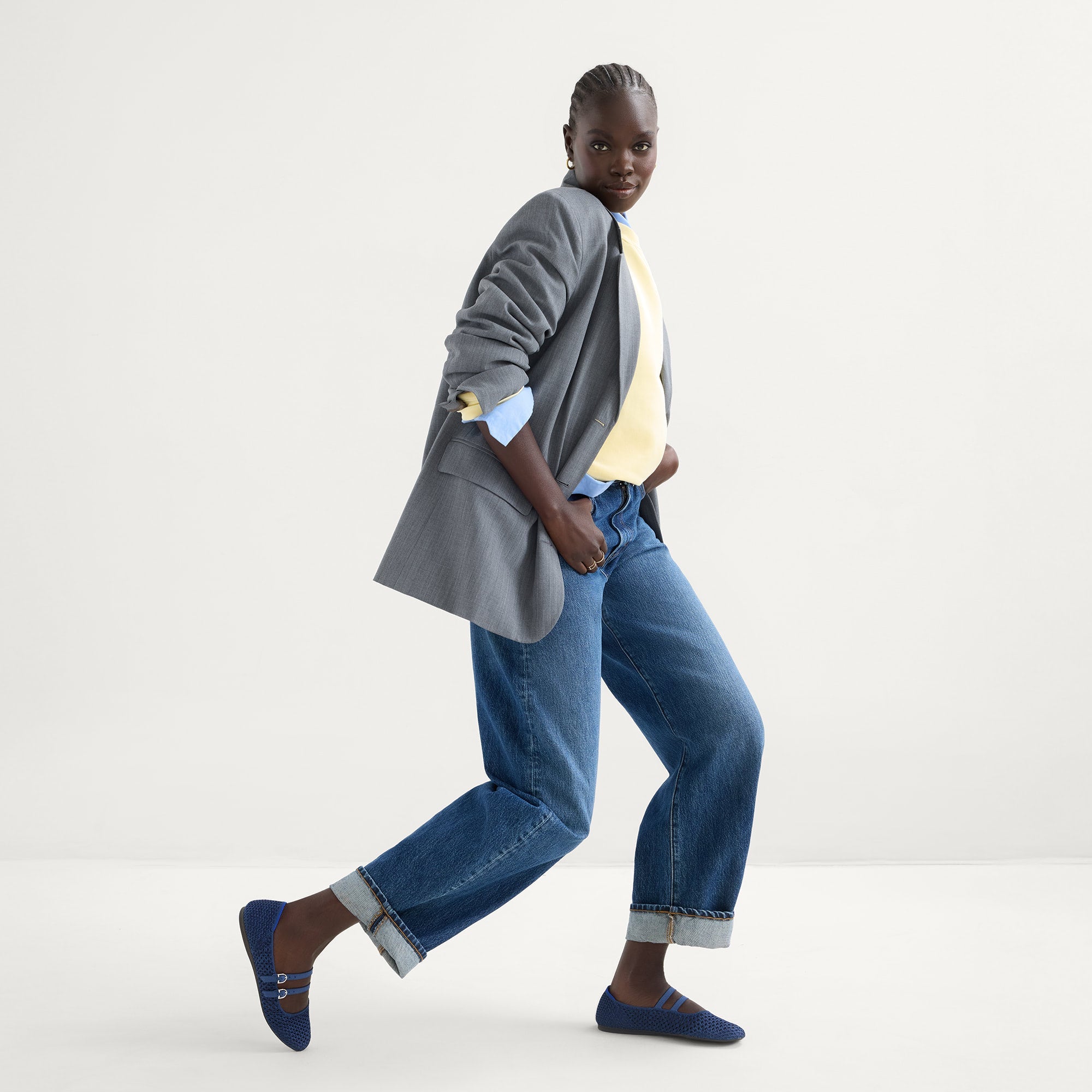 The Double Buckle Mary Jane Blue Mesh - Image 3