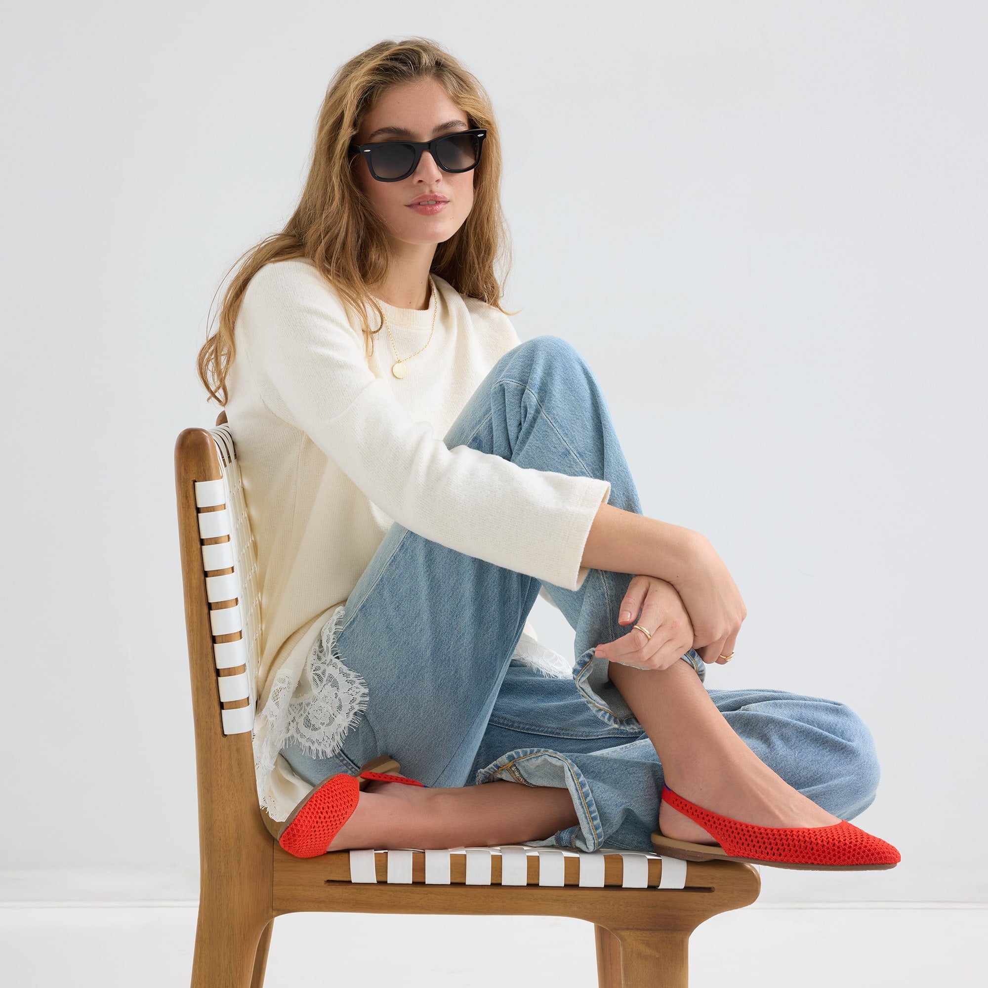 The Almond Slingback Poppy Mesh - Image 3