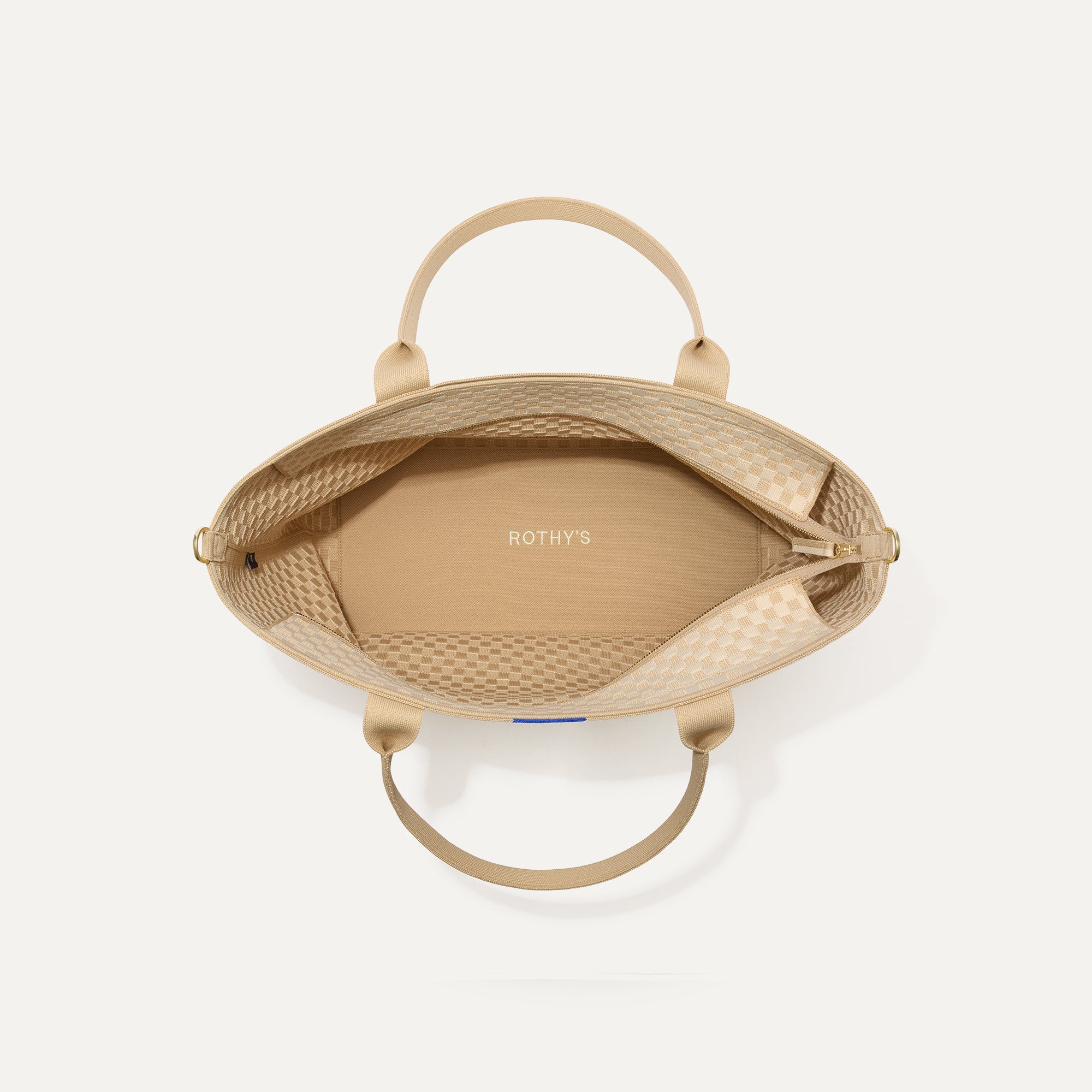 The Zip Travel Tote Parchment Basketweave - Image 6