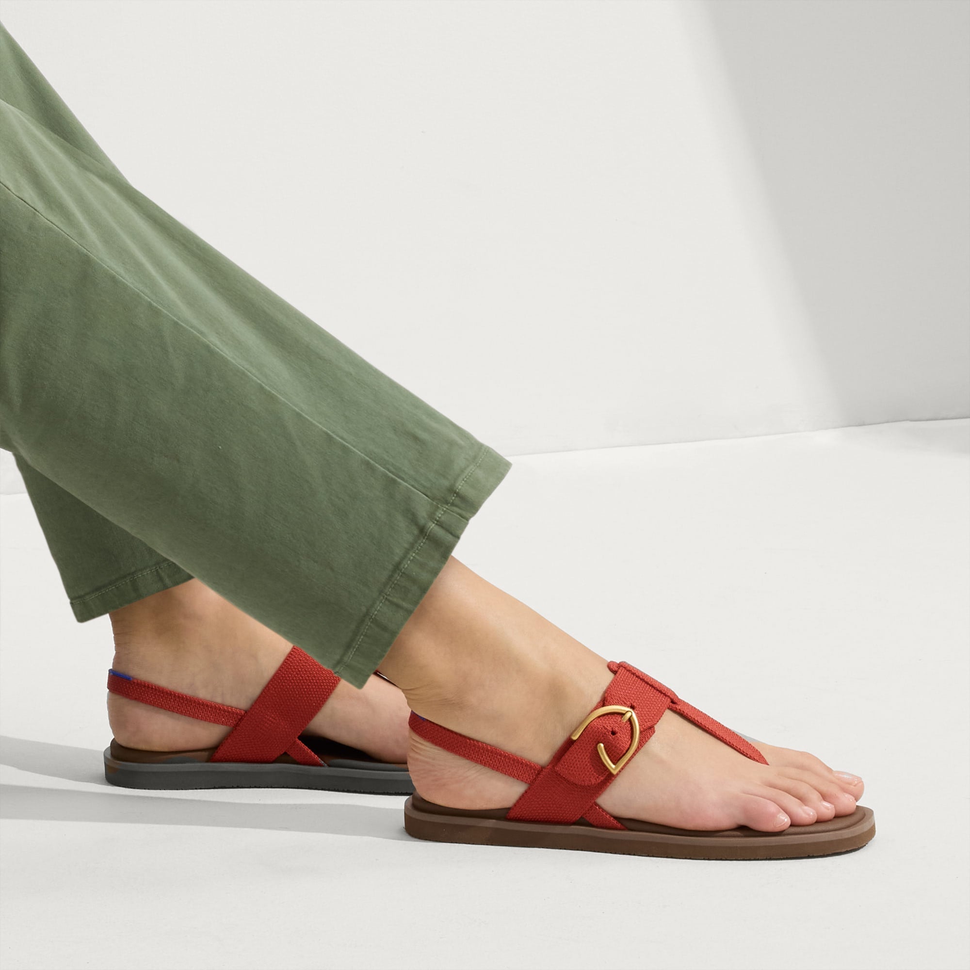 Alternative view of The T Strap Sandal   Brick