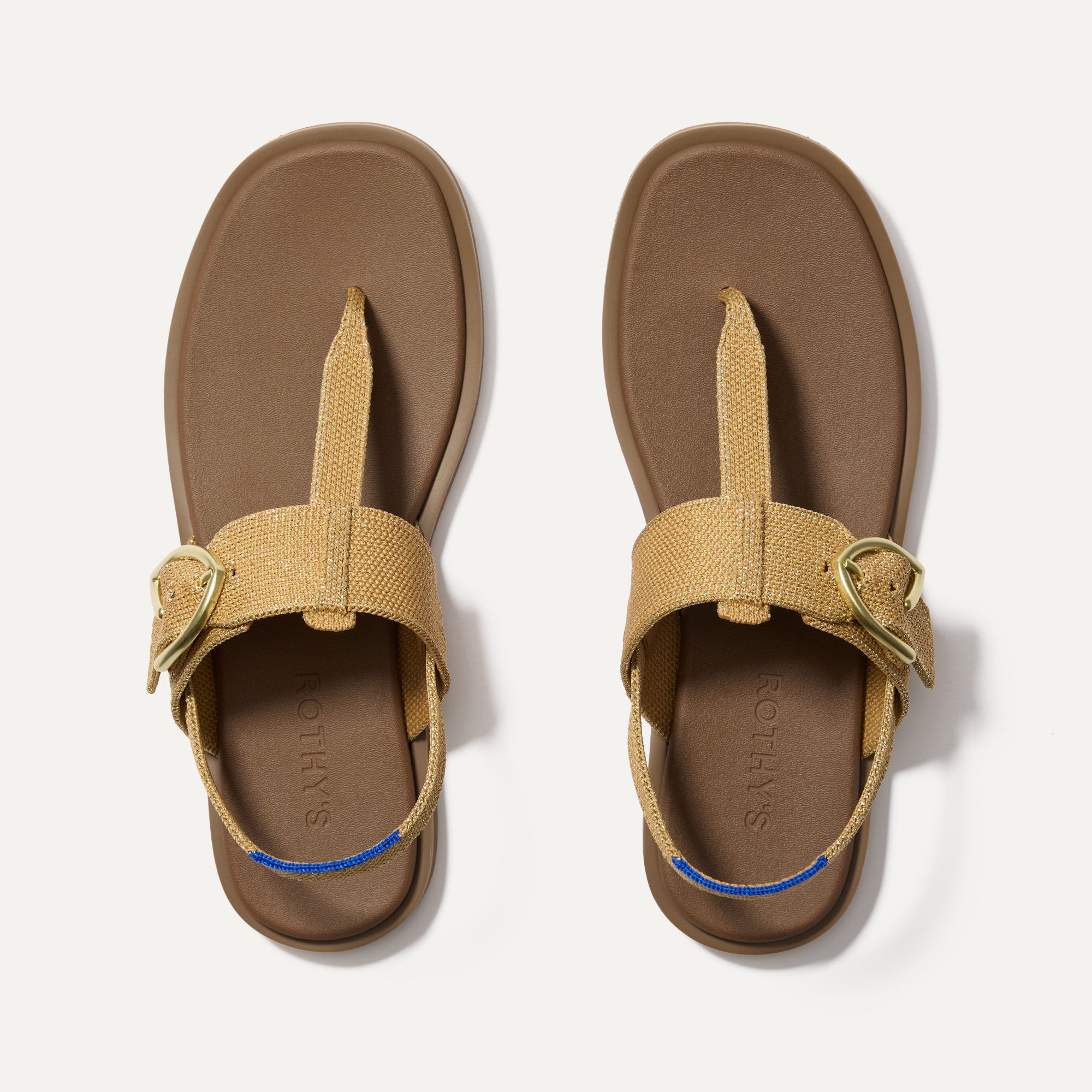 The T Strap Sandal Metallic Golden Sun