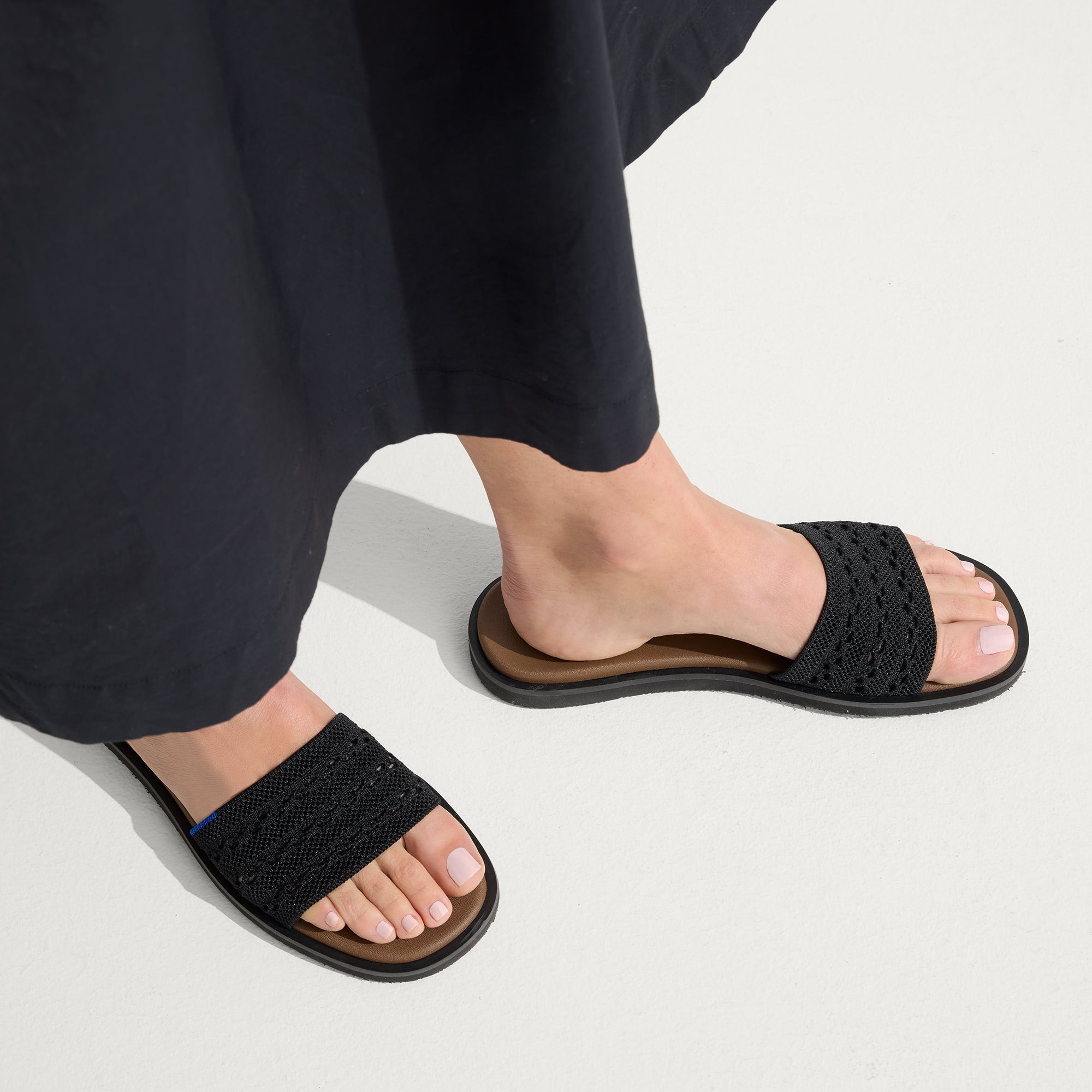 Alternative view of The Slide Sandal   Black Crochet