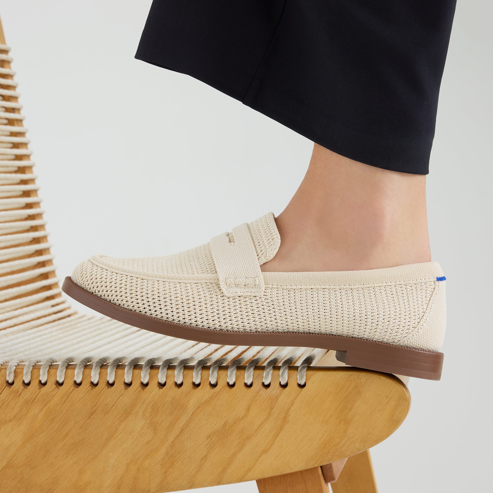 Alternative view of The Penny Loafer   Conch Raffia Knit