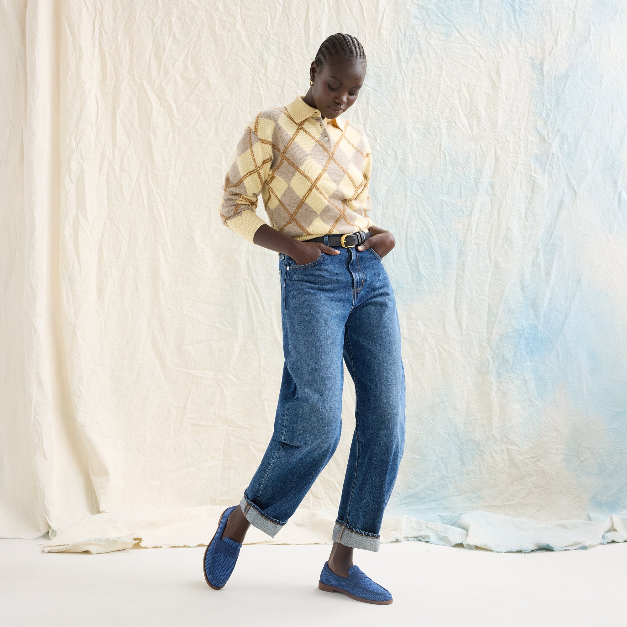 The Penny Loafer Blue Raffia Knit - Image 3