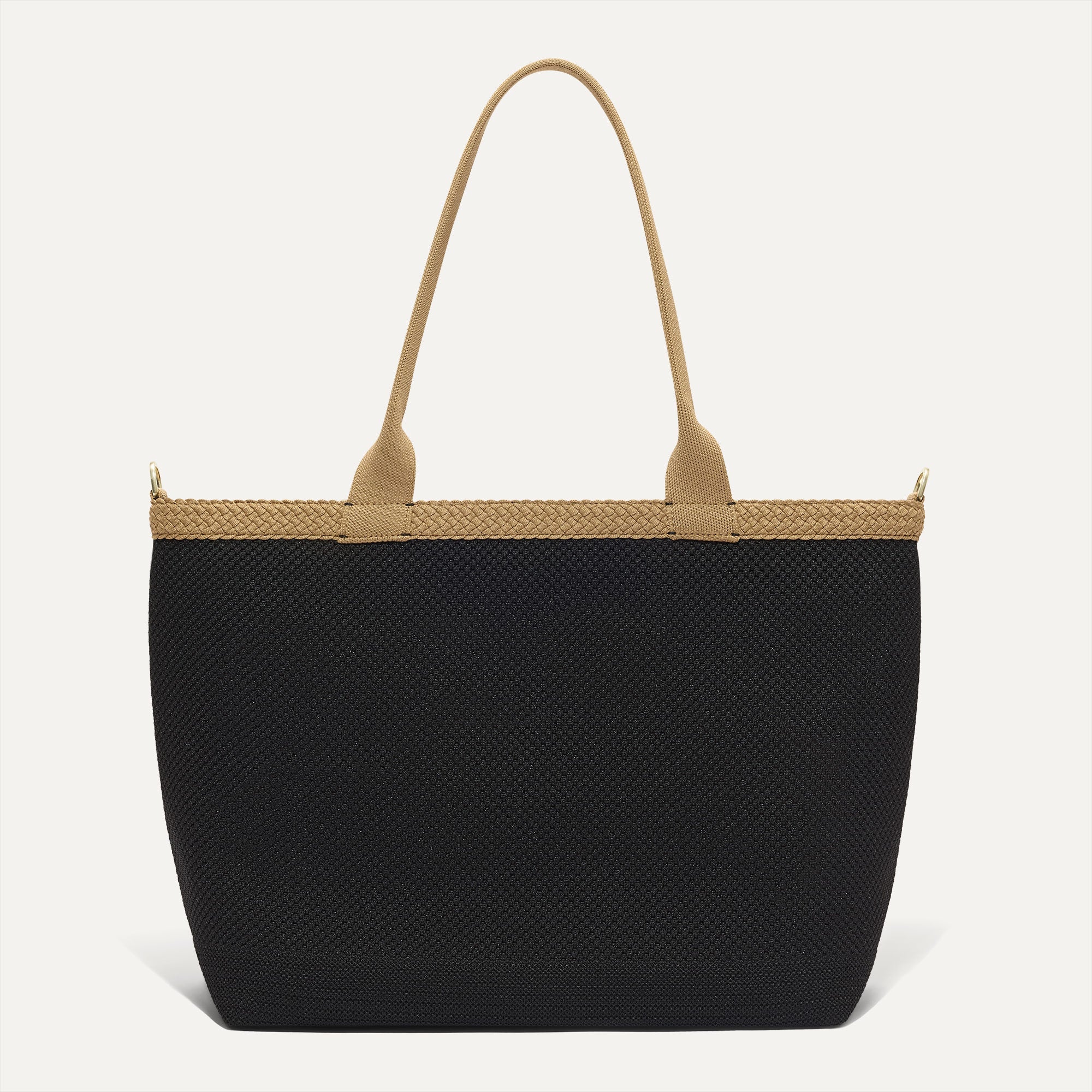 The Lightweight Zip Tote Black Espresso Open Knit