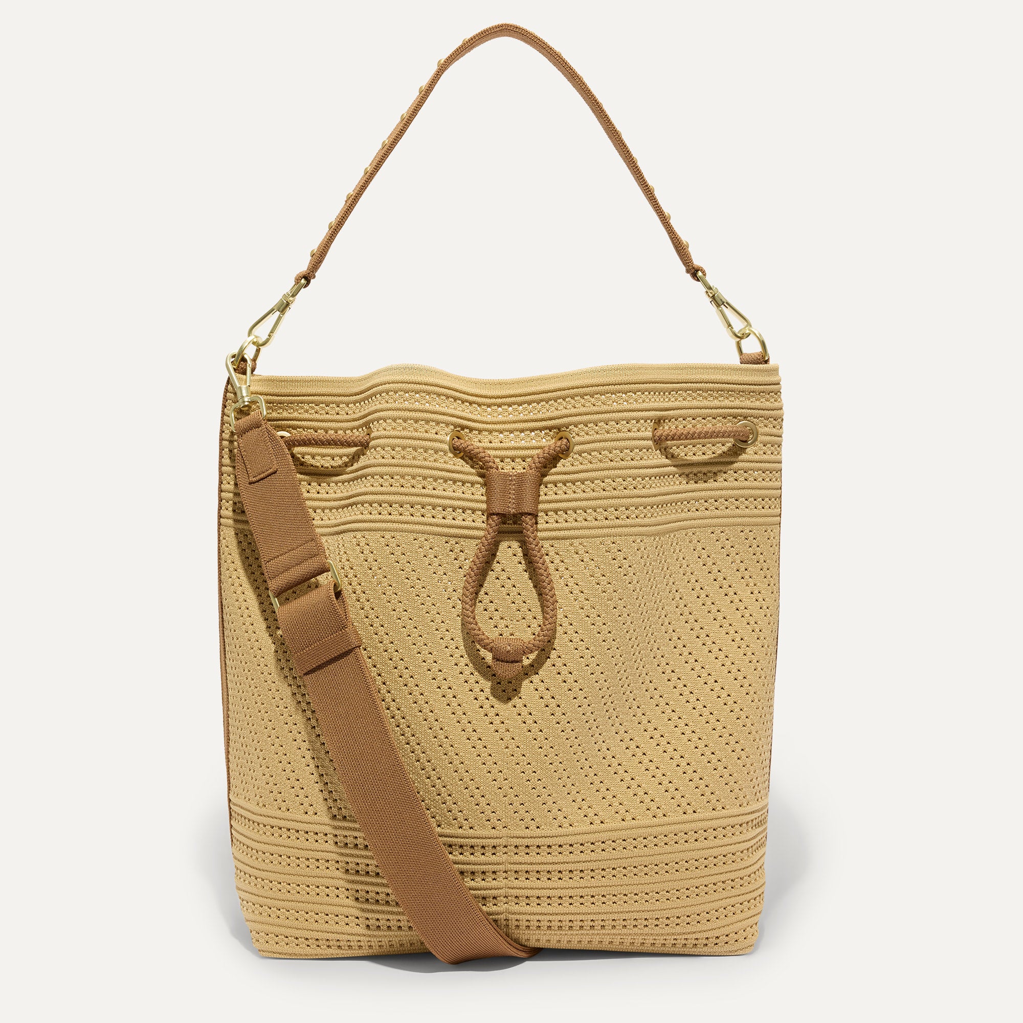 The Cinch Bucket Bag Brown Butter Crochet