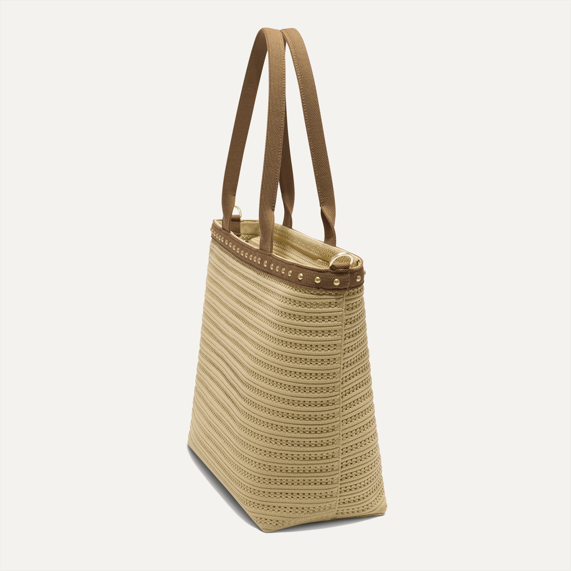 The Lightweight Zip Tote Brown Butter Crochet - Image 4