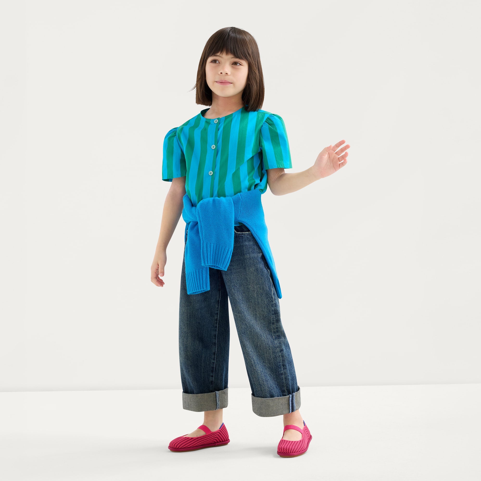 The Mini Mary Jane (for Kids) Raspberry Stripe - Image 3