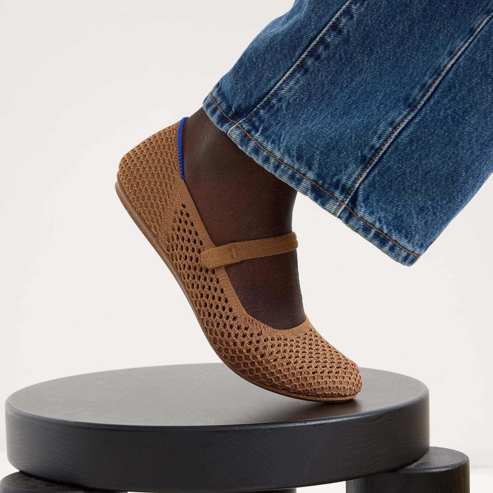 Alternative view of The Square Mary Jane   Pecan Mesh